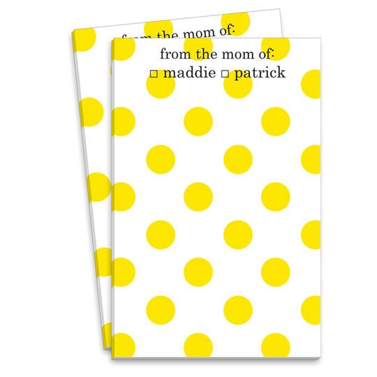 Yellow Polka Dot Mommy Notepad